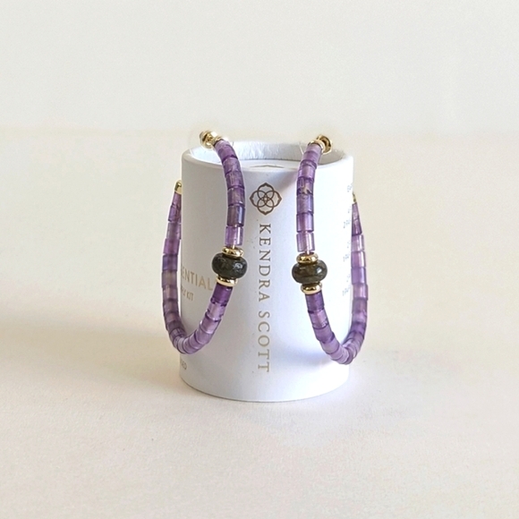 Kendra Scott Jewelry - Kendra Scott Insley Genuine Amethyst Beaded Open Hoop Earrings